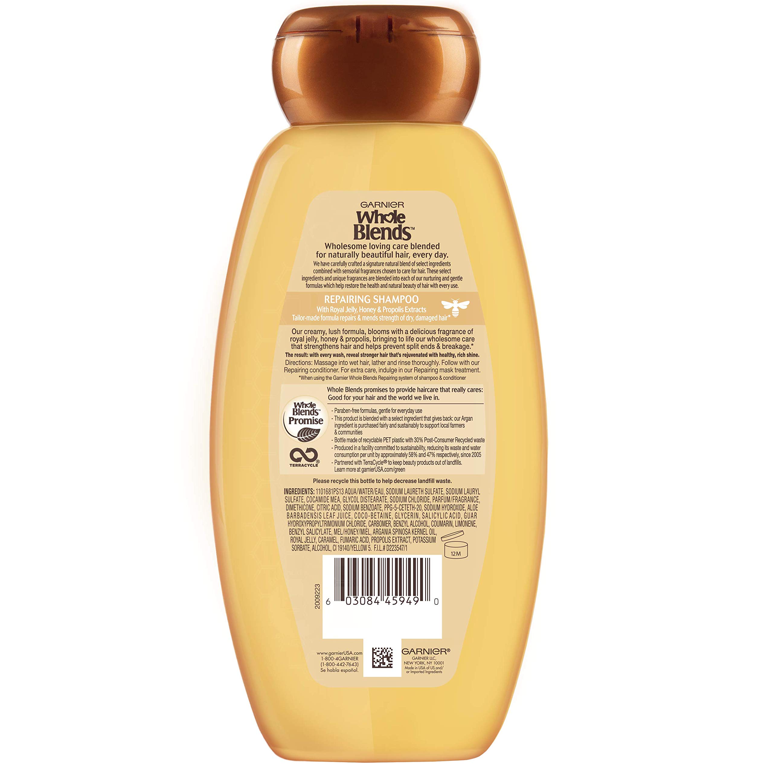 Garnier Whole Blends Repairing Shampoo Honey Treasures, 12.5 Fluid Ounce