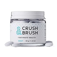 Crush & Brush Toothpaste Tablets- Mint Glass JAR - 60g ~ 80 Tablets