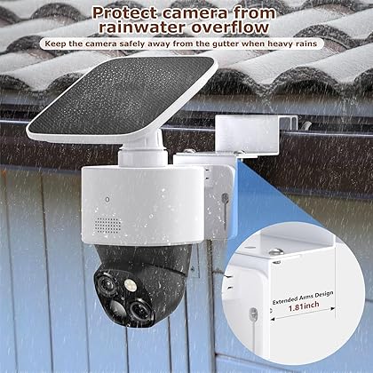 Gutter Mount Bracket Compatible with Eufy Security SoloCam S340, Solar Security Camera, Rust-Proof Bracket with Extended Arms Design, Protect Cam Away from Gutter When Rains for Eufy S340, No Drill