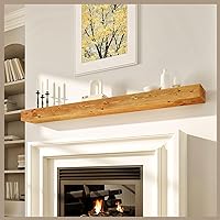 Avana Fireplace Mantle - Natural Fireplace Mantles Wood - Mounted Mantles for Over Fireplace - Handcrafted Fireplace Wood Mantel - Wood Mantels for Fireplace (Rustic Natural, 72 X 8 X 3)