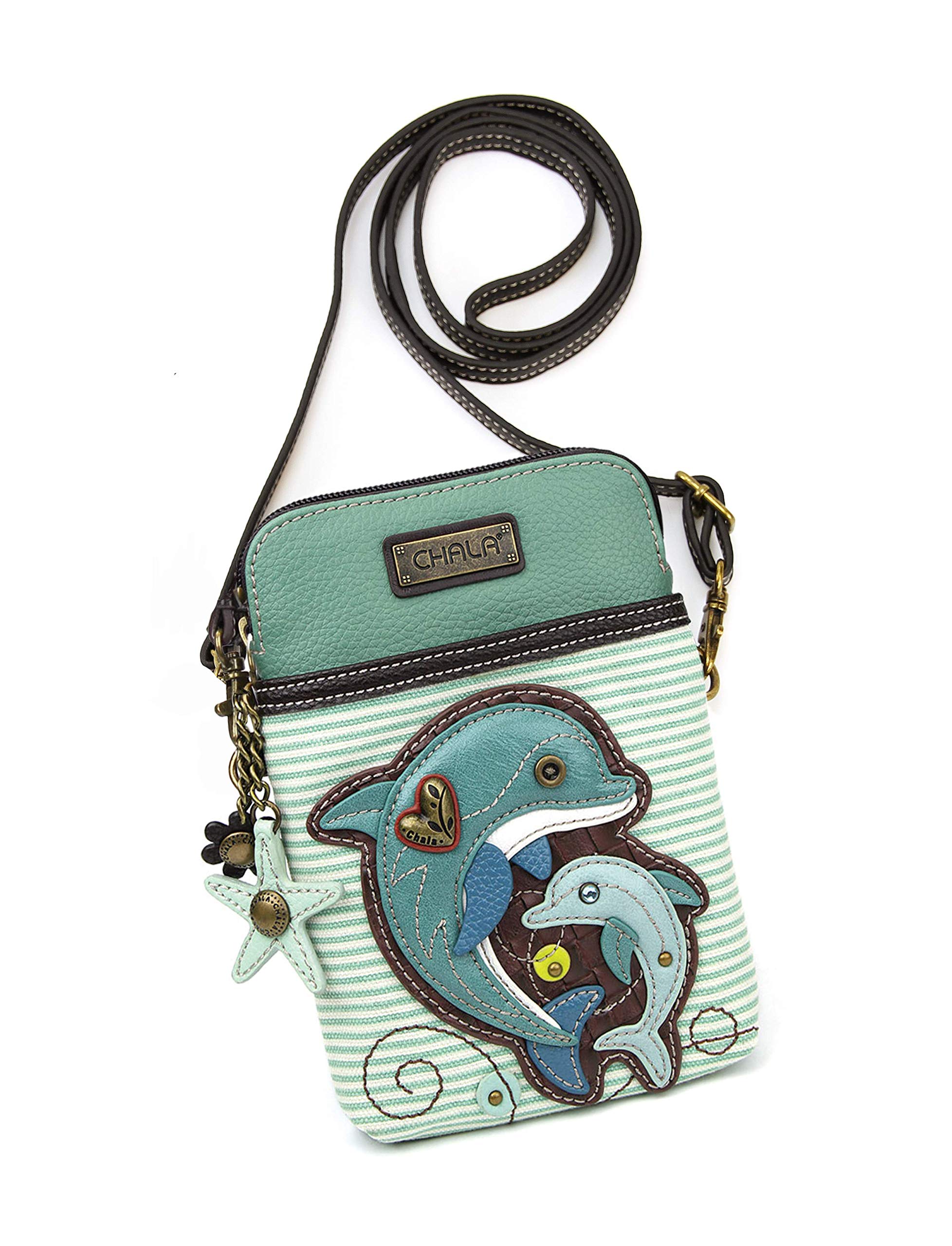 Chala Crossbody Cell Phone Purse-Women Canvas Multicolor Handbag with Adjustable Strap