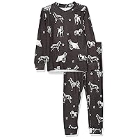 PJ Salvage boys Kids' Sleepwear Long Sleeve Top and Bottom Peachy Pajama Set