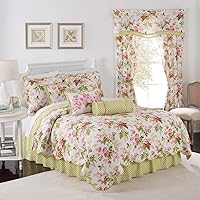 Emmas Garden Modern Farmhouse Floral 4-Piece Reversible Quilt Bedspread Set, King, Blossom