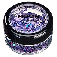 Holographic Glitter Shapes 100% Cosmetic Glitter for Face, Body, Nails, Hair and Lips - 0.10oz - Purple
