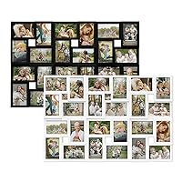 Collage Picture Frames for Wall 24 Slots, Large Photo Frame Wall Hanging for 4x6 Photo (Black+White)