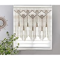 Youngeast Large Macrame Wall Hanging Macrame Headboard for Bedroom Macrame Window Curtains Boho Wall Decor Wall Art tapestry Tassel Woven Wall Backdrop 31”X39” (Wood Dowels Not Included)