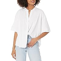 Vince Women's S/S Shirred Band Collar Blouse