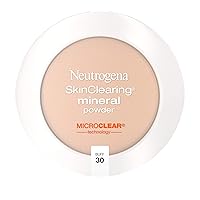 Neutrogena SkinClearing Mineral Acne-Concealing Pressed Powder Compact, Shine-Free & Oil-Absorbing Makeup with Salicylic Acid to Cover, Treat & Prevent Acne Breakouts, Buff 30, .38 oz