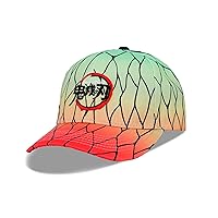Roffatide Anime Demon Slayer Baseball Cap Adjustable Embroidered Cotton Dad Golf Hat Colour Gradient Baseball Cap