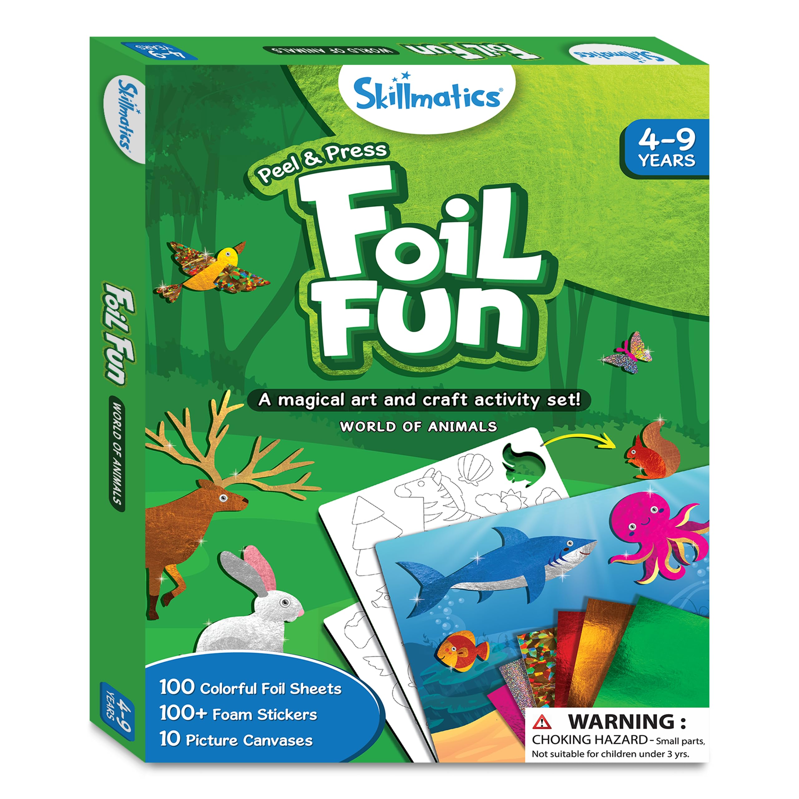 Skillmatics Art & Craft Activity - Foil Fun Animals, No Mess Art for Kids, Craft Kits, DIY Activity, Gifts for Ages 4 to 9