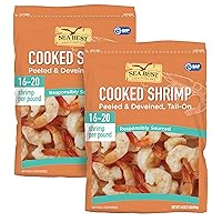 16/20 Cooked Peeled & Deveined Tail On Shrimp, 16 Ounce (Pack of 2)