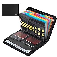 Accordion File Organizer,13 Pockets Fireproof Document Organizer with Multicolored Pockets, Business Fireproof Safe Storage File Folder Organizer with Zipper for Documents and File