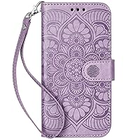 iPhone 15 Pro Max Wallet Case,[Stand Feature] Protective PU Leather Flip Cover with Credit Card Slot [Magnetic Closure] for iPhone 15 Pro Max (Light Purple)