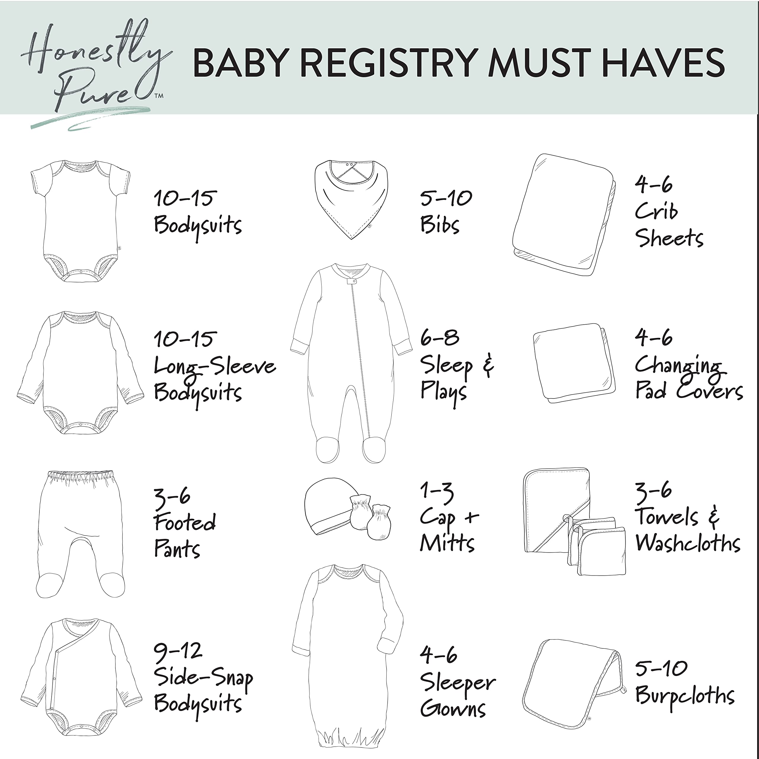 HonestBaby Multipack Reversible Bandana Drool Bibs Burpcloths Adjustable Snaps for Infant Baby Boys,Girls 100% Organic Cotton