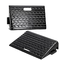 3.93'' Driveway Curb Ramps, Pack of 2 Rubber Portable Heavy Duty Shed & Threshold Ramp Sidewalk Driveway Disability Assistance for Cars, Wheelchairs, Bikes, Motorcycles