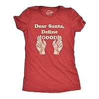 Womens Dear Santa Define Good Tshirt Funny Christmas Party Graphic Novelty Tee Funny Womens T Shirts Christmas T Shirt for Women Funny Adult Humor T Shirt Red - L