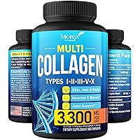 Multi Collagen Pills (Types I, II, III, V & X) - Marine Collagen & Bone Broth Capsules - Made in USA - Grass Fed Collagen Peptides - Anti-Aging Collagen Supplements - Hydrolyzed Collagen Capsules