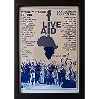 Live Aid 1985 Wembley Stadium & Philadelphia - framed print, Black