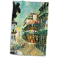 3D Rose Painting of New Orleans Just Before Mardi Gras Hand/Sports Towel, 15 x 22