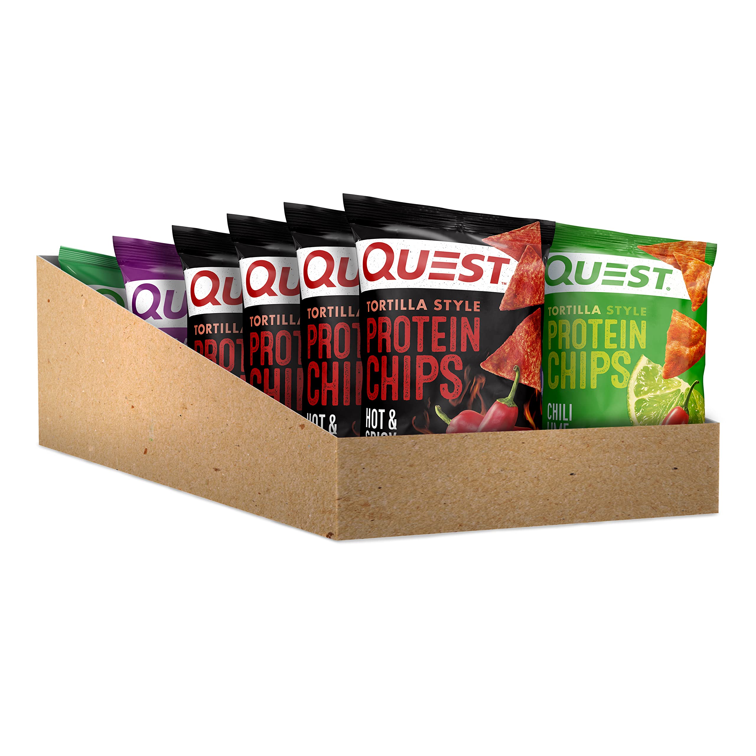 Quest Nutrition Protein Chips Variety Pack, (BBQ, Cheddar & Sour Cream, Sour Cream & Onion) & Tortilla Style Protein Chips, Spicy Variety Pack, Chili Lime, Hot & Spicy