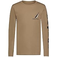 Nautica Boys' Long Sleeve Graphic Crew Neck T-Shirt