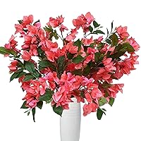 Pack of 8 Artificial Flowers Stems Silk Bougainvillea Branches for Wedding Centerpieces, Table Runner, Indoor & Outdoor Decoration - 30 inch (Coral)