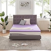 SINWEEK 1.5 Inch Gel Memory Foam Mattress Topper Ventilated Soft Mattress Pad, Bed Topper, CertiPUR-US Certified, Queen Size, Purple