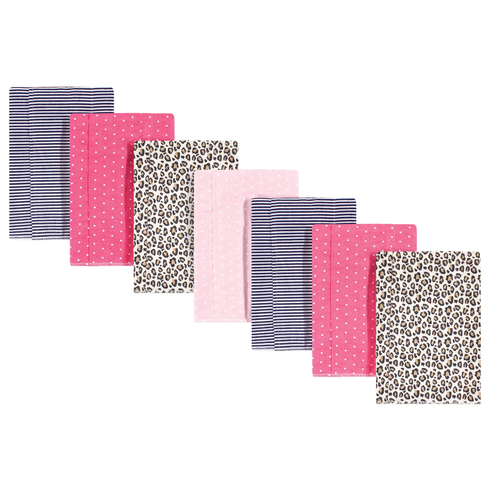 Hudson Baby Unisex Baby Cotton Flannel Burp Cloths, Leopard, One Size