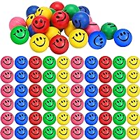 Skylety 100 Pieces Mini Stress Balls for Adults Soft Foam Funny Face Small Colored Be Happy Smile Ball 1.2 Inch Relief Balls(Assorted Colors) (SE-Skylety-465844)