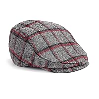 The Original Boston Scally Cap - Plaid Newsboy Flat Cap - Single Panel Cotton Fitted Hat for Men