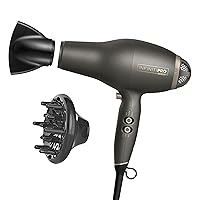 INFINITIPRO 1875 Watt FloMotion Pro Hair Dryer, Personalize Your Drying Experience with Adjustable Airflow, Includes Concentrator and Diffuser