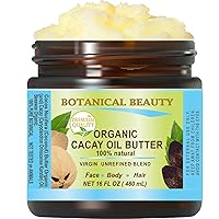 Organic CACAY OIL BUTTER Pure Natural Virgin Unrefined RAW 16 Fl. Oz.- 480 ml for FACE SKIN BODY HAIR NAILS Vitamin C Vitamin E