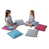 ECR4Kids Floor Pillow Set, 17in, Flexible Seating, Assorted, 6-Piece