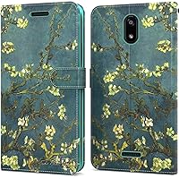 CoverON Wallet Pouch Designed for Cricket Icon 2 Case, RFID Blocking Flip Folio Stand PU Leather Phone Cover - Almond Blossom