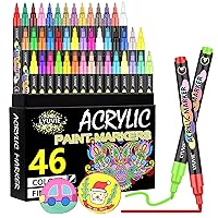 Acrylic Paint Pens for Rock Painting, Stone, Ceramic, Glass, Wood, Metal,  Fabric, Canvas Pebbles. Set of 15 Acrylic Paint Markers Water-Based Extra-Fine  Tip 0.7mm