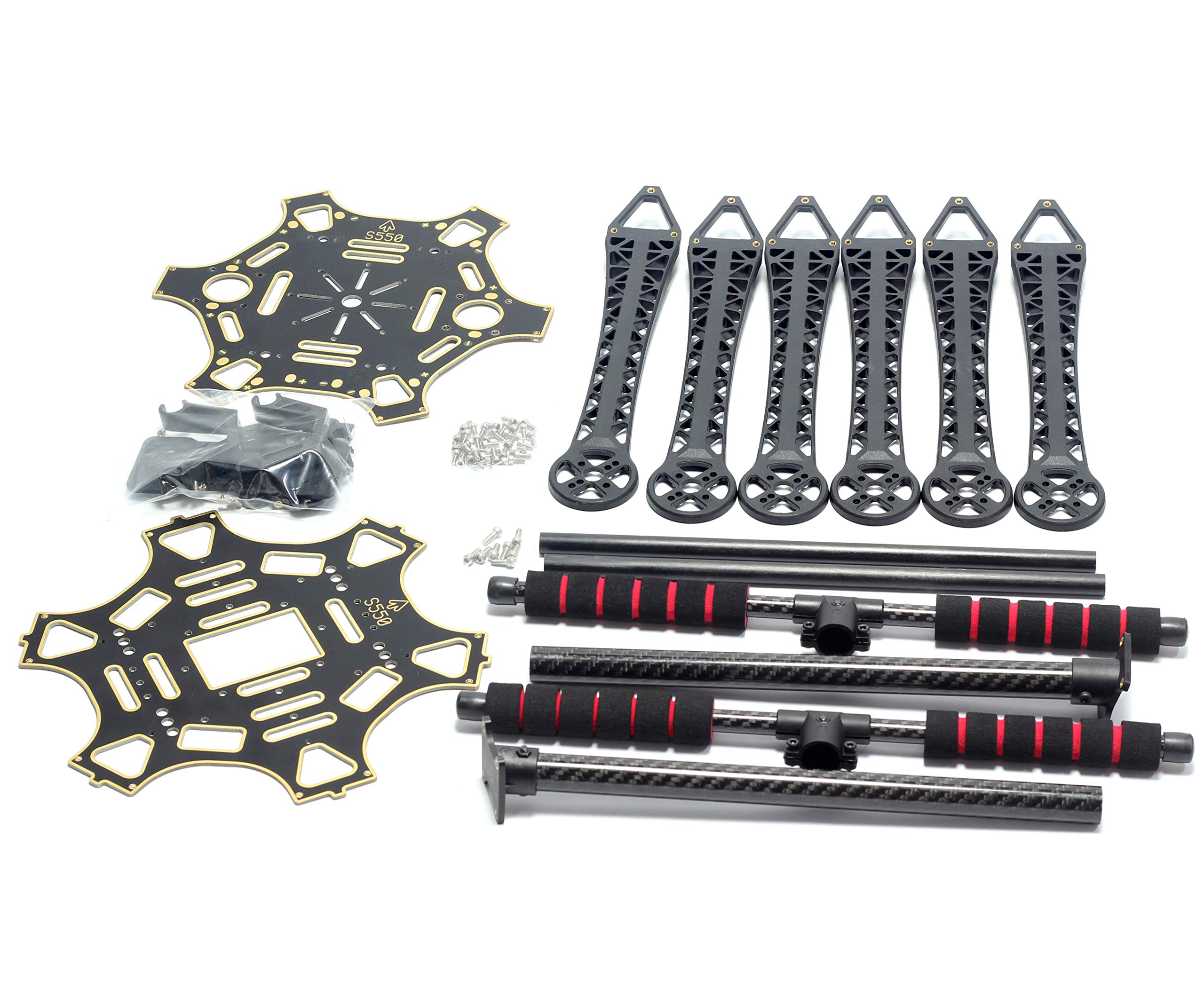 S550 Hexacopter Frame Kit 6-Axis Drone Flame with Carbon Fiber Landing Gear