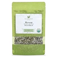 Biokoma Pure and Organic Hyssop Dried Herb 50g (1.76oz) in Resealable Moisture Proof Pouch, USDA Certified Organic - Herbal Tea, No Additives, No Preservatives, No GMO, Kosher