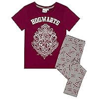 Harry Potter Hogwarts Crest Glitter Print Girl's Long OR Short Leg Pyjamas
