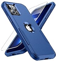 Design for iPhone 13 Pro Max Case,[10 FT Military Grade Drop Protection] with [Screen Protector], 3 in 1 Non-Slip Heavy Duty Shockproof Phone Case,6.7 Inch,Blue