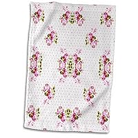 3D Rose Print of Sweet Pink Floral Pattern TWL_204030_1 Towel, 15
