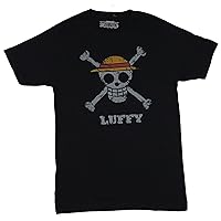 One Piece: The Straw Hat Pirates Flag Distressed Men's Screen Print T-Shirt