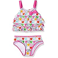 Girls' Ruffle Top Bikini Swimsuit Bathingsuit