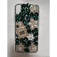 Luxury Style Perfume Bottle Diamond Rhinestone Crystal Cell Phone Case iPhone (XR, Green)
