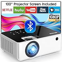 BIGASUO 302 DVD Projector and 506B 1080P Projector with Screen Bundle