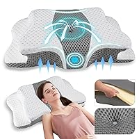 Pain Relief Cervical Pillow for Neck Support,Adjustable Ergonomic Pillow Cozy Sleeping,Odorless Orthopedic Memory Foam Pillows,Contour Bed Pillow for Side Back Stomach Sleeper…