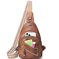 Sling Bag For Women Men Cross body Chest Bags Small Backpack Purse Fanny Pack Shoulder Travel Belt Bag Faux Leather