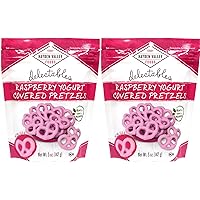 Hayden Valley Foods Raspberry Yogurt Covered Pretzels - 5 oz (Pack of 2) - Gourmet Naturally Flavored Pink Pretzels