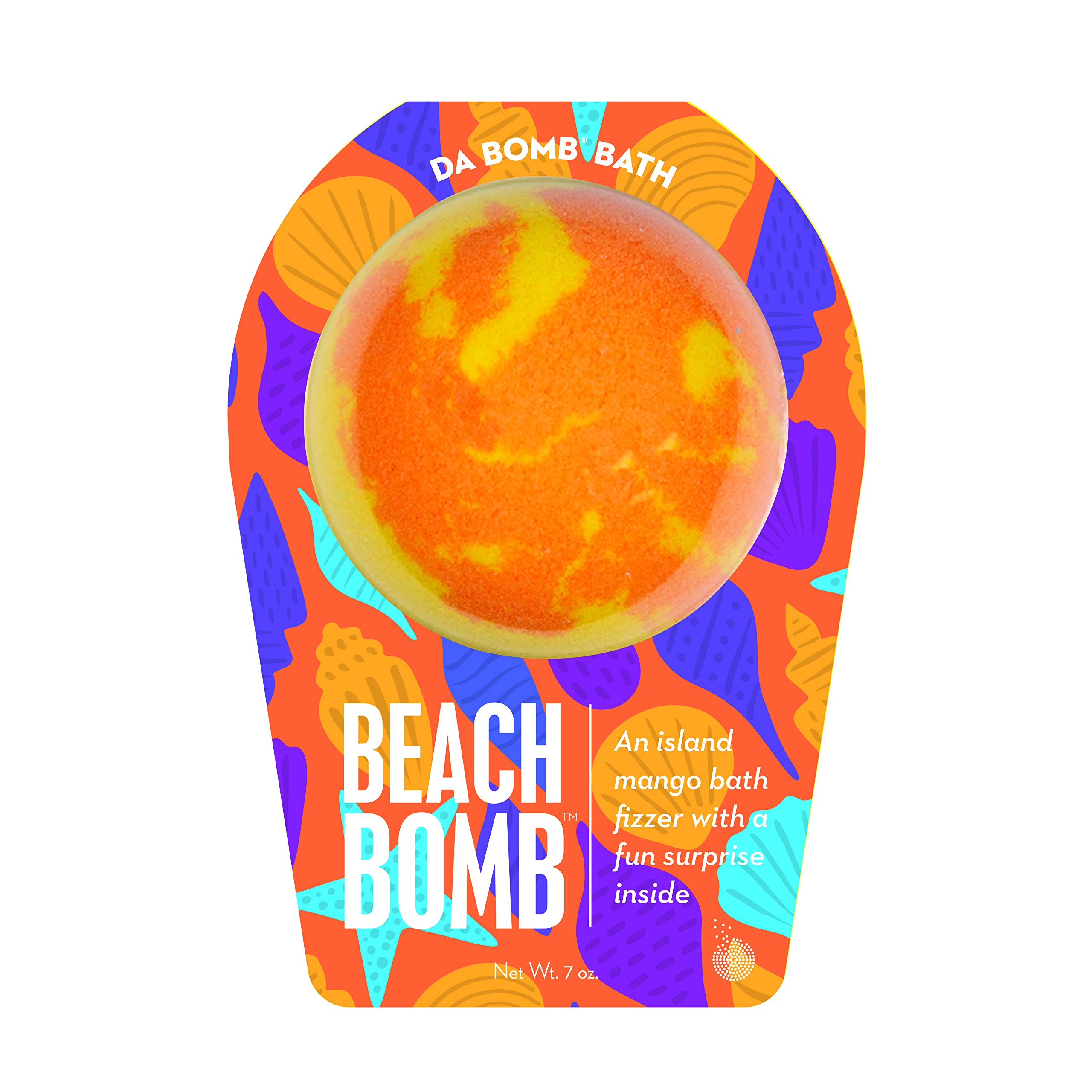 DA BOMB Beach Bath Bomb, Sea Shells, 7oz