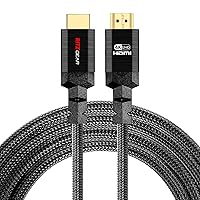 Ritz Gear 4K HDMI 2.0 Cable 50 ft. 18 Gbps Ultra High Speed Braided Nylon Cord & Gold Connectors - 4K@60Hz/UHD/3D/2160p/1080p/ARC & Ethernet. Compatible with UHD TV/Monitor/PC/PS5/Xbox
