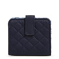 Vera Bradley Cotton Finley Small Wallet with RFID Protection, Classic Navy